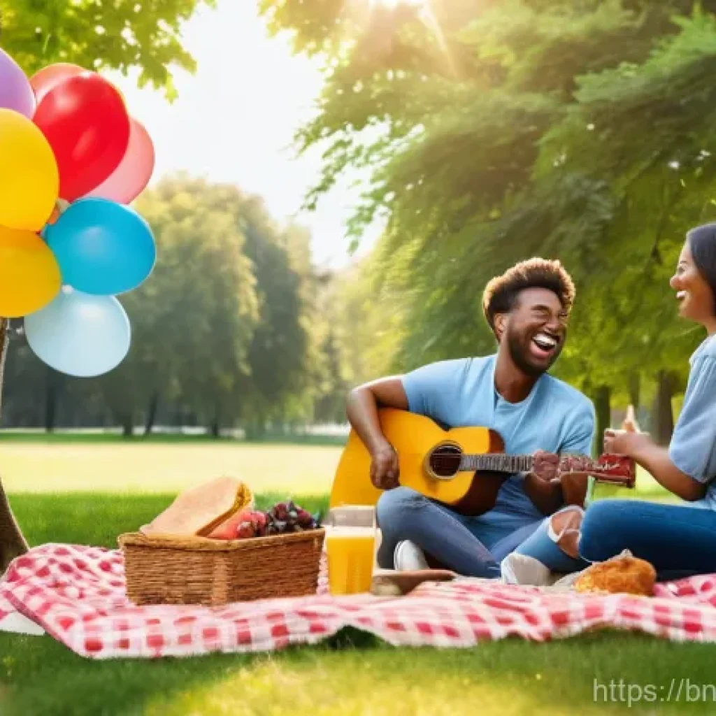다크패턴을 분석하는 데이터 기반 접근 - A serene outdoor picnic scene featuring a diverse group of friends enjoying a sunny afternoon in a p...